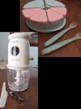 XSUN Compact Electric Food Chopper - White & Gold